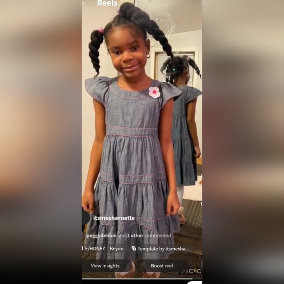 GYMBOREE DENIM DRESS WITH FLOWER - SIZE 8 - Picture 3 of 3